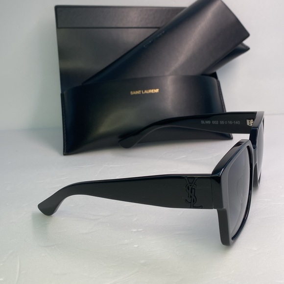 New Authentic SAINT LAURENT  Square SL M9 Black Sunglasses main image 8
